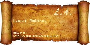 Laczi Ambrus névjegykártya